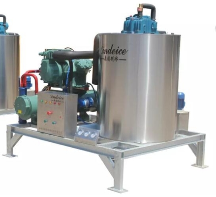 Meat Processing SINDEICE 1 Ton 1000kg Food and Seawater Flake Ice Machine for Vietnam Fishing Boat Ice Flake Maker for Fishing